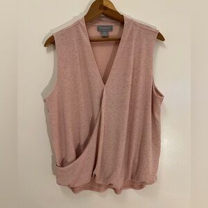 Liz Claiborne Blush Open-Front Knit Sleeveless Top Women’s Large